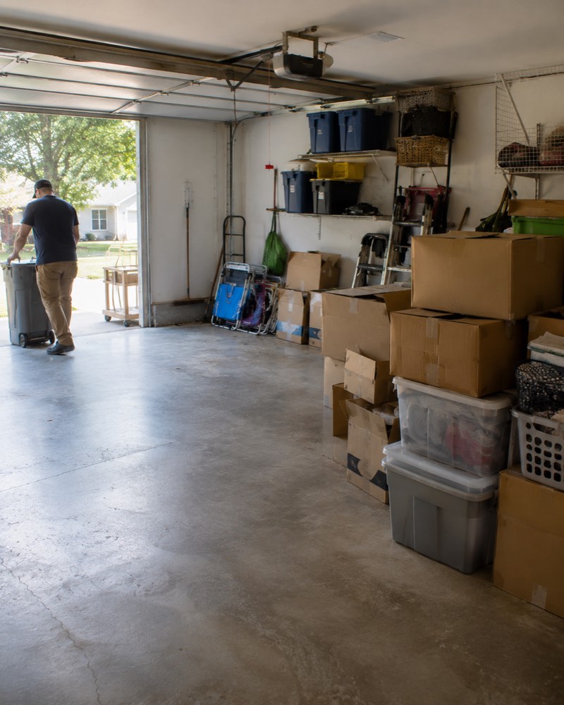 garage, basement and attic cleanout in progress in Rockford IL