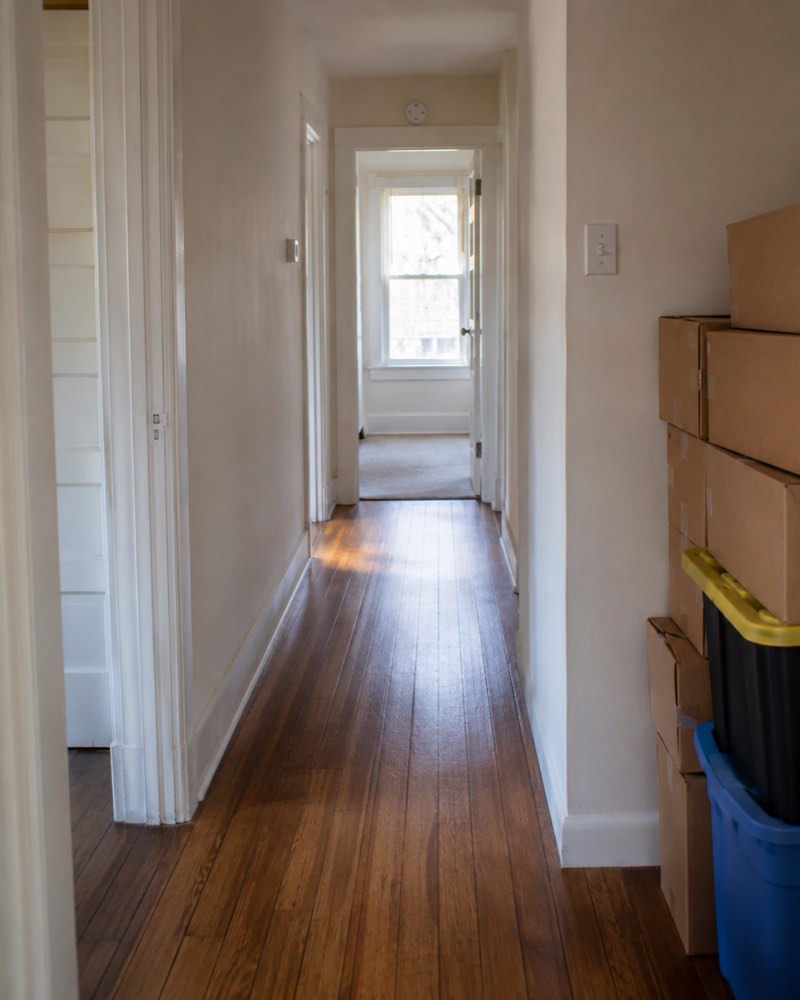 cleared hallway after hoarding cleanup in Rockford IL