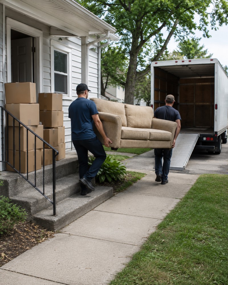 crew hauling furniture for junk removal in Rockford IL